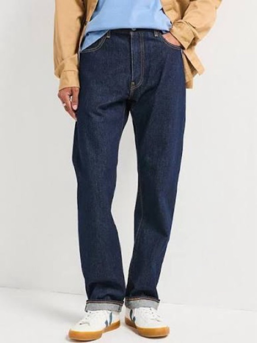 NWT Levi's 555 Men's Relaxed Straight Jeans in Deep Blue Denim Big E 36 x 32